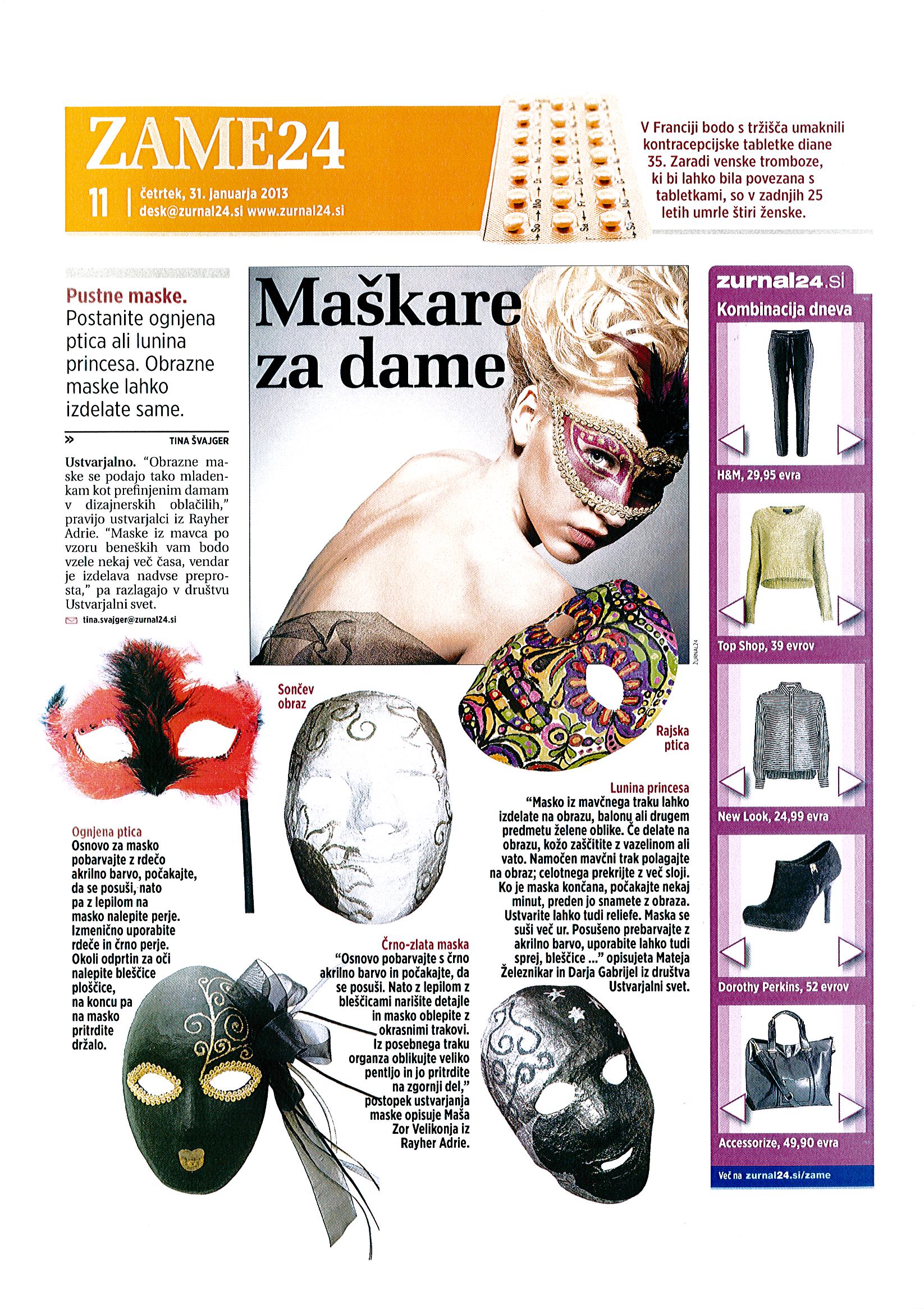 Žurnal - Maškare za dame