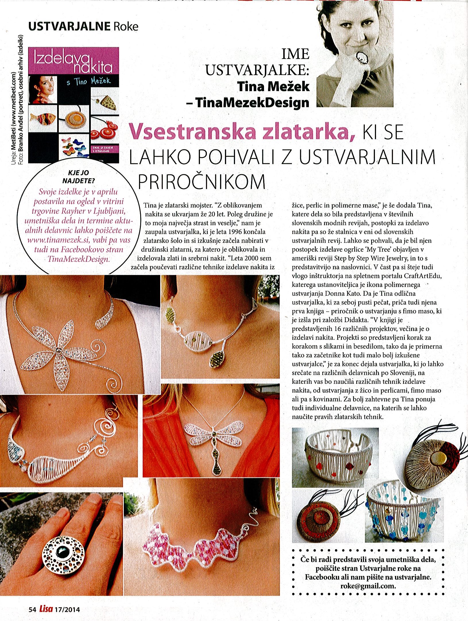 Lisa - Vsestranska zlatarka, ki se lahko pohvali z ustvarjalnim priročnikom