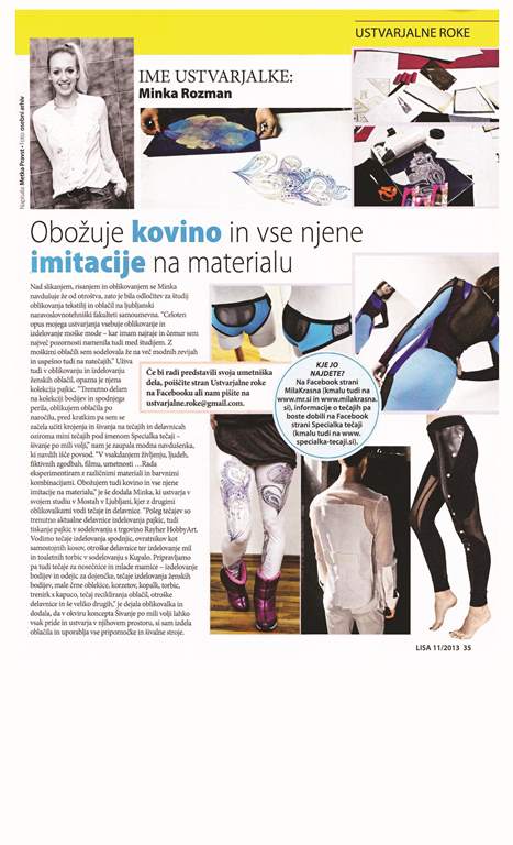 Lisa - Obožuje kovino in vse njene imitacije na materialu