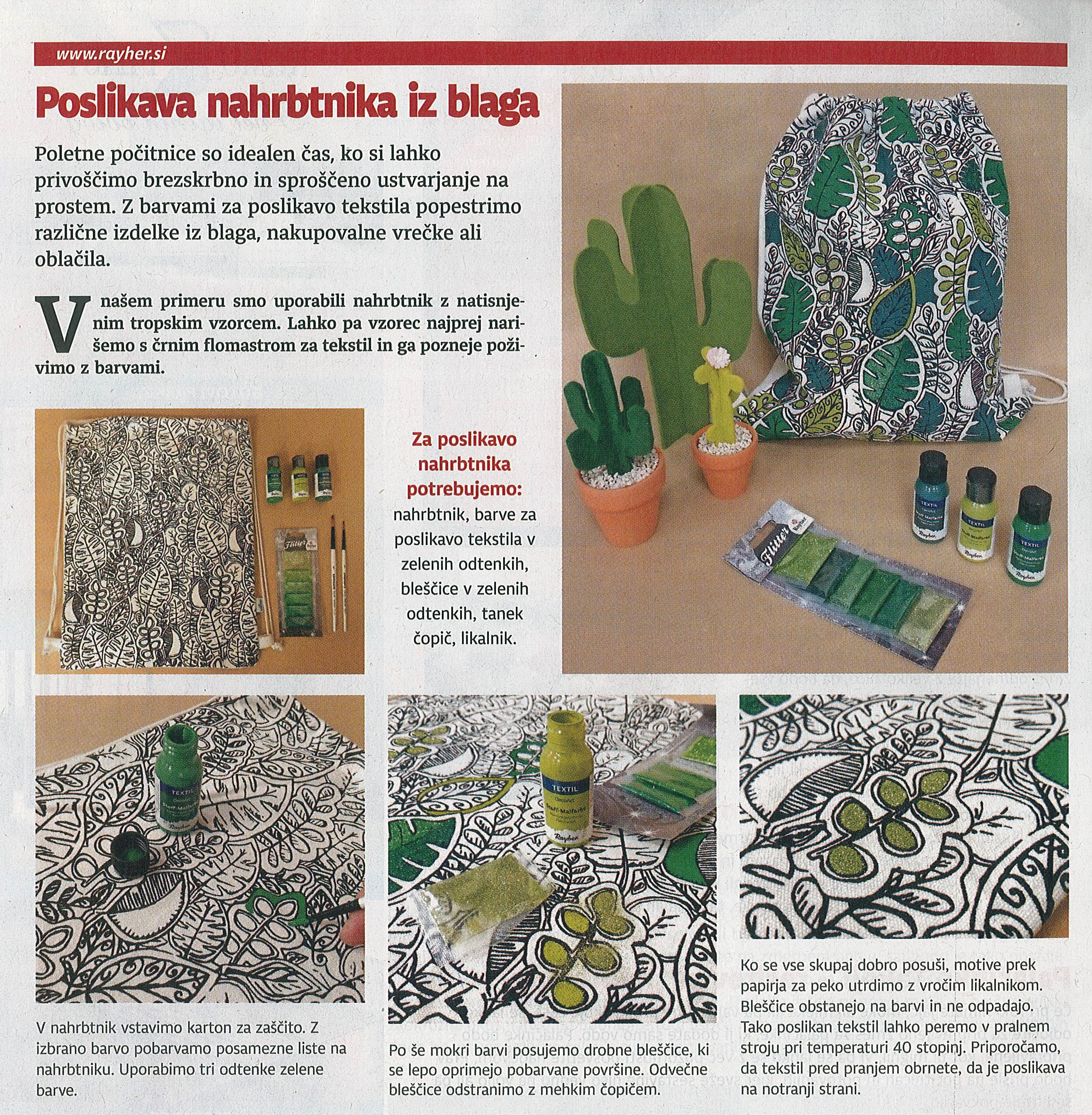 Nika - Poslikava nahrbtnika iz blaga